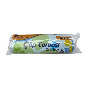 Canhome Mavi Orta Boy 55x60 Cm. 30 Litre Çöp Torbası Poşeti - 20 Adetlik 10 Rulo