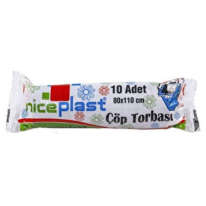 Niceplast Jumbo Çöp Torbası Poşeti - 2 Kat - Siyah - 400 Gr. - 80x110 Cm. -10 Adetlik 5 Rulo