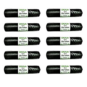 Ecoplast Battal Boy Siyah Çöp Torbası Poşeti - 300 Gr. - 75 X 90 Cm / 10 Adetlik 10 Rulo