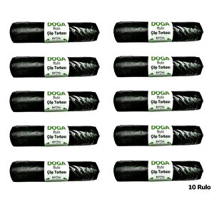 Ecoplast Battal Boy Siyah Çöp Torbası Poşeti - 300 Gr. - 75 X 90 Cm / 10 Adetlik 10 Rulo