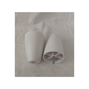 Vi̇da Ölçüsüne Di̇kkat - Armut Plastik Baza Ayağı Koltuk - Kanepe Ayağı Tek Adet Beyaz 10 Cm M8 Vida