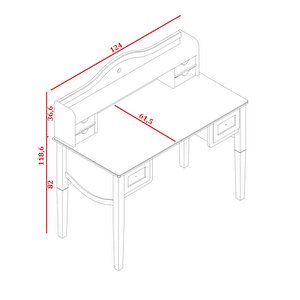 Classy Krem Genç Odası Çalışma Masası