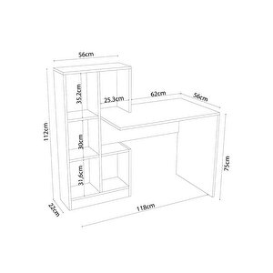 Dustin Kitaplıklı Çalışma Masası