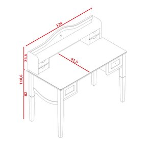 Classy Beyaz Genç Odası Çalışma Masası