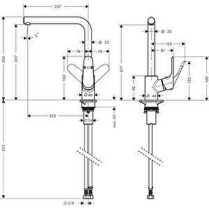 Hansgrohe Focus Eviye Bataryası 280