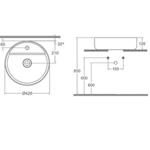 Isvea Infinity Tezgah Üstü Lavabo 42 Cm