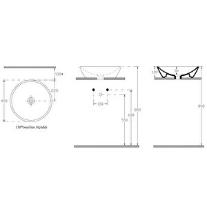 Isvea Sistemay Tezgah Üstü Lavabo 45 Cm