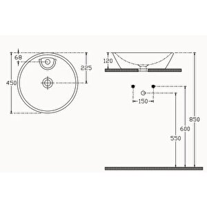Isvea Sistemay Tezgah Üstü Lavabo 45 Cm