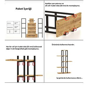 Dekoratif 5 Raflı Metal Çiçeklik Saksı Standı Saksılık Beyaz 1312