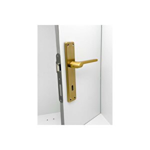 Tutku Titanyum Gold Lüx Aynalı Oda Kapı Kolu 3 Takım