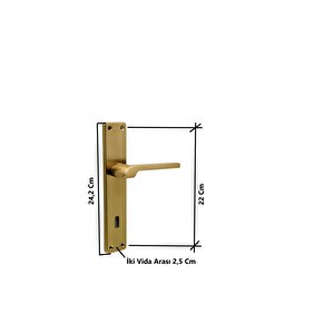 Tutku Titanyum Gold Lüx Aynalı Oda Kapı Kolu 3 Takım
