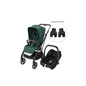 Maxi-cosi Leona2-cabriofix I-size Tek Elle Katlanabilen Ultra Kompakt Çift Yönlü Seyahat Sistem Bebek Arabası Green-black