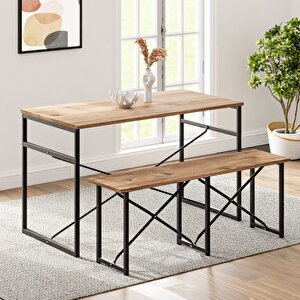 Masa Takımı Bench Bank Masa Seti 120x60  Masa Mutfak Masası Yemek Masası 1228