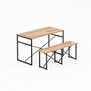 Masa Takımı Bench Bank Masa Seti 120x60  Masa Mutfak Masası Yemek Masası 1228