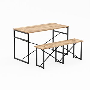 Masa Takımı Bench Bank Masa Seti 120x60  Masa Mutfak Masası Yemek Masası 1228