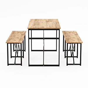 Masa Takımı Bench Bank Masa Seti 120x60  Masa Mutfak Masası Yemek Masası 1224