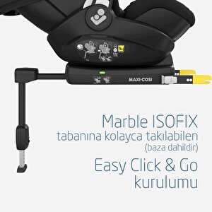 Maxi-cosi Marble Adac'lı Tam Yatışlı Bazası Dahil Ana Kucağı Essential Black