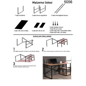 Çalışma Masası Raflı Ofis Laptop Bilgisayar Masası 1001