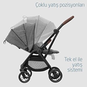Maxi-cosi Leona2 Çift Yönlü Uzatılabilir Sırt Desteği Tam Yatabilir Bebek Arabası Select Grey