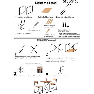 Mutfak Masası 2 Kişilik Balkon Masa Takımı 1006