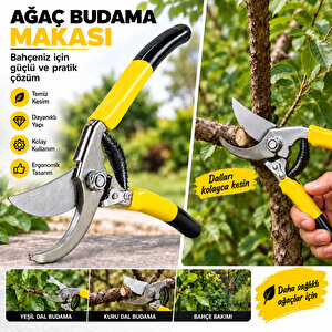 Büyük Boy Denizli Çelik Budama Makası Bağ Bahçe Ağaç Kesme Makası  230mm
