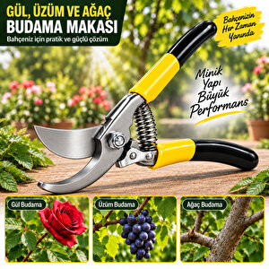 Denizli Çelik Budama Makası Gül Bağ Bahçe Ağaç Kesme Makası 190mm