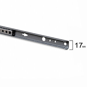 17mm Teleskopik İnce Çekmece Rayı 31cm - 2 Parça Set