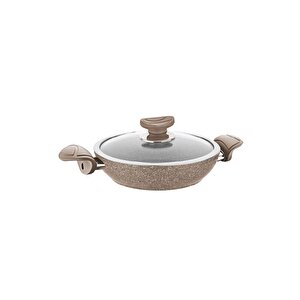 Oms Granit 22 Cm Kapaklı Sahan Kahve