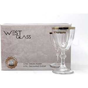 Westglass W440113g Diamond Gold Kaplama Ayaklı Kahve Yanı Bardağı 6 Adet