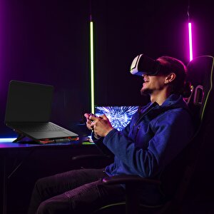Inc-611gms Laptop Soğutucu Stand 5 Adet Fanlı Ledli, Sessiz ve Güçlü Notebook Soğutucu 14''- 17'' Inç Uyumlu