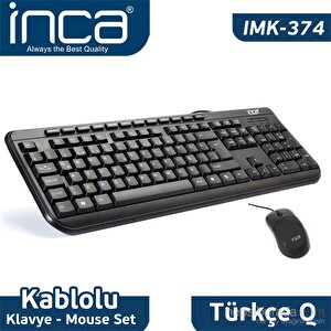 Inca Imk-374u Q /usb Multimedia Kablolu Klavye Mouse Seti 1031622