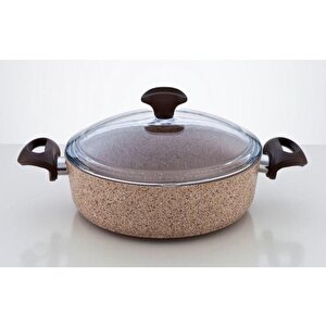 Falez Creamy Granitec 30 Cm Kısa Granit Tencere
