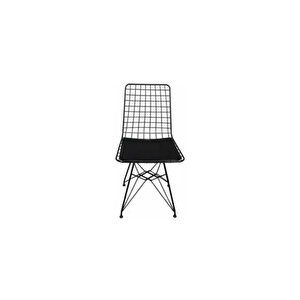 Lilyum Lux Dekor Metal Ayaklı Masa Sandalye Takımı-siyah Mermer Desenli