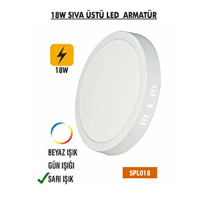 18w Sıva Üstü Led Armatür (SPL018 - 3000K)