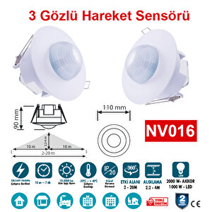 3 Gözlü Hareket Sensörü (NV016)