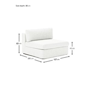 Mode Siesta Pro Kuş Tüyü Orta Modül 01 Kırık Beyaz Keten Kumaş İşbir Sünger(Dairenize Teslim)