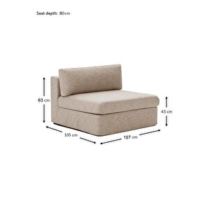 Mode Siesta Pro Kuş Tüyü Orta Modül 11 Kahverengi Keten Kumaş İşbir Sünger(Dairenize Teslim)
