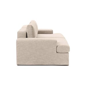 Mode Siesta Pro Kuş Tüyü Kanepe 2 Modül 05 Bej Keten Kumaş Işbir Sünger(Dairenize Teslim)