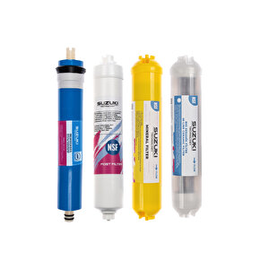 10 Inç Açık Kasa Su Arıtma Cihazı Tam Set (8 Filtre) Mineral, Detoks Ve Alkali Filtre Ilaveli