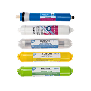 10 Inç Açık Kasa Su Arıtma Cihazı Tam Set (8 Filtre) Mineral, Detoks Ve Alkali Filtre Ilaveli