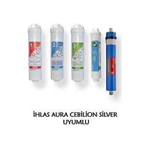 Aura Cebilon Silver Su Arıtma Cihazı Uyumlu 5li Filtre Set