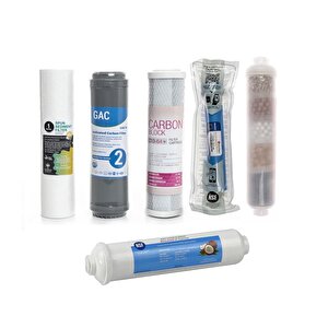 Açık Kasa Su Arıtma Cihazlarına Uyumlu 6'lı Filtre Seti 10 Aşamalı Lg Membranlı