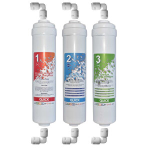 Su Arıtma Cihazı Inline 3'lü Filtre Set,kaplı Kasalar İçin Filtre