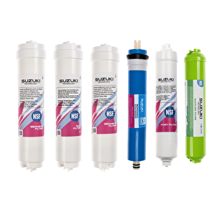 12 Inç Kapalı Kasa Su Arıtma Cihazı Tam Set (6 Filtre) Alkali Filtre Ilaveli