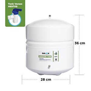 Su Arıtma Cihazı Tankı - Vana Dahil-antibakteriyel-3,2 Galon -12 Litre