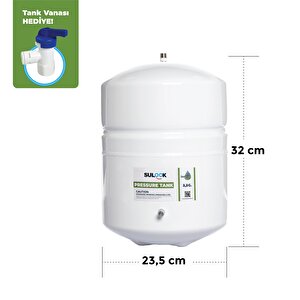 Su Arıtma Cihazı Tankı - Vana Dahil-antibakteriyel-3,2 Galon -12 Litre
