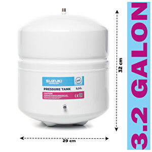 Tüm Su Arıtma Cihazlarına Uyumlu 12 Litre 3.2 Galon Metal Tank