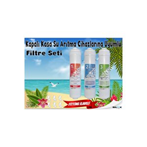 Su Arıtma Filtre Seti 3'lü Inline Set. Kapalı Kasa Cihazlar Için