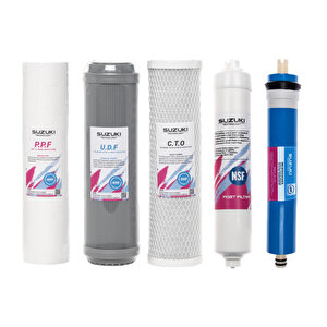 10 Inç Açık Kasa Su Arıtma Cihazı Tam Set (6 Filtre) Mineral Filtre Ilaveli