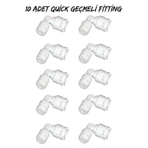 Su Arıtma Cihazı Filtreleri 1/4 L Dirsek Quick Geçme (10 Adet )